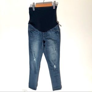 Denim Ankle Skinny Maternity Jeans szM